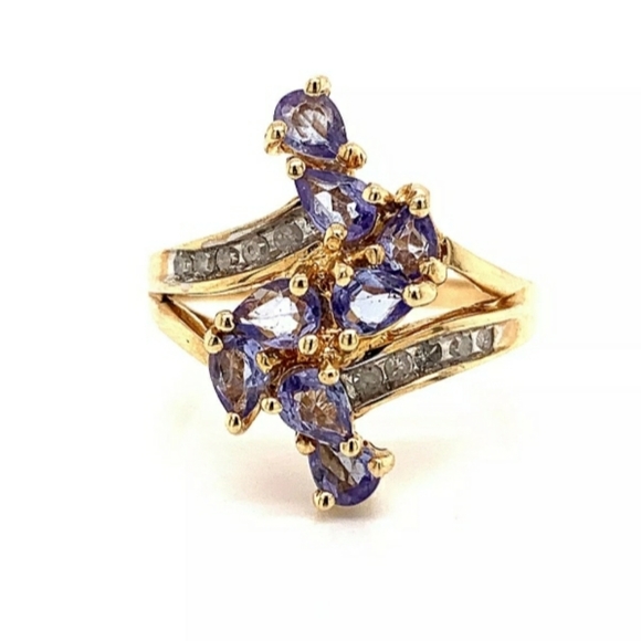 14K SOLID GOLD NATURAL TANZANITE RI… - Picture 4 of 5